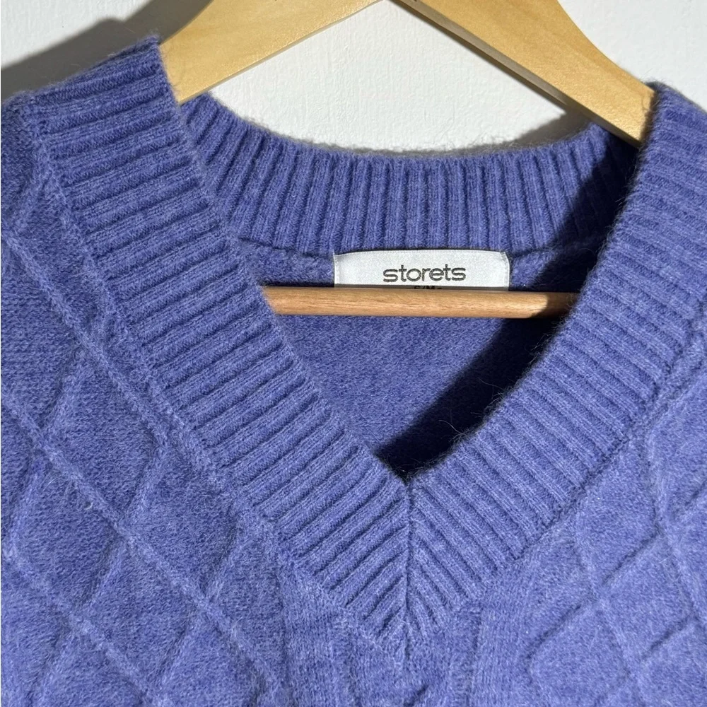Storets V-Neck Cable Knit Sweater Vest in Lavender - Picture 5 of 5